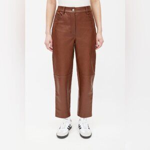 Wilfred Free Aritzia Oracle Pants High Waist faux Leather Straight Balloon leg